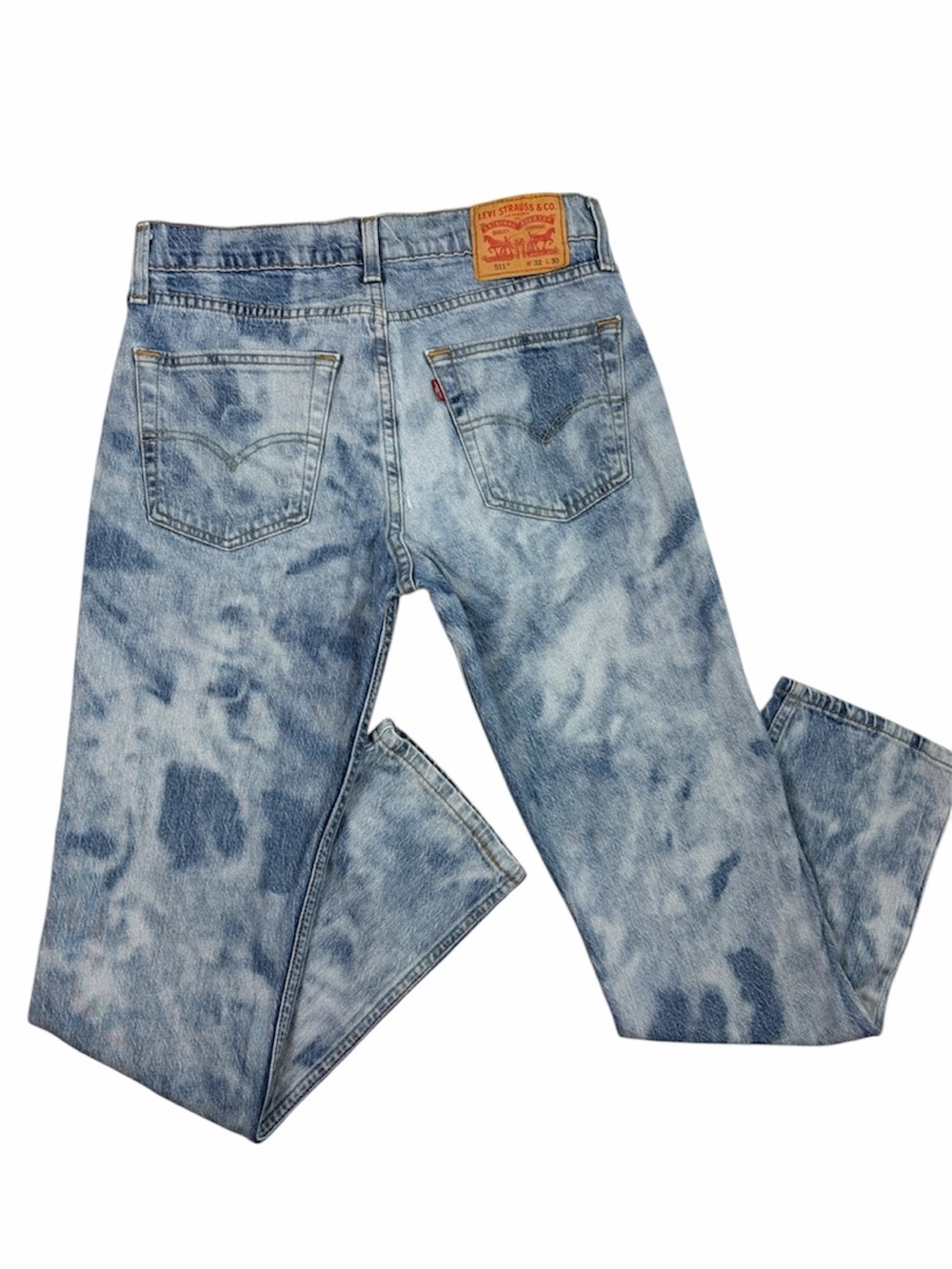 Levi’s 511 Slim W32 L30 Light Wash Acid Wash Y2K Vintage Retro Jeans